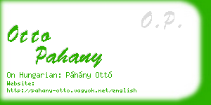 otto pahany business card